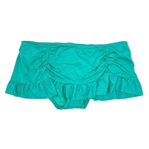 Bisou Bisou Michele Bohbot Swim Skirt Bottom Women's Lrg Green Ruffle Bikini NWT